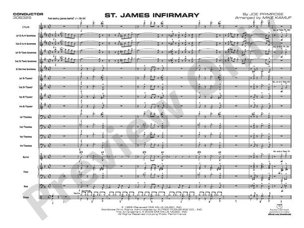 St. James Infirmary (Arr. Mike Kamuf) - Jazz Ensemble Conductor Score & Parts(Digital Download)