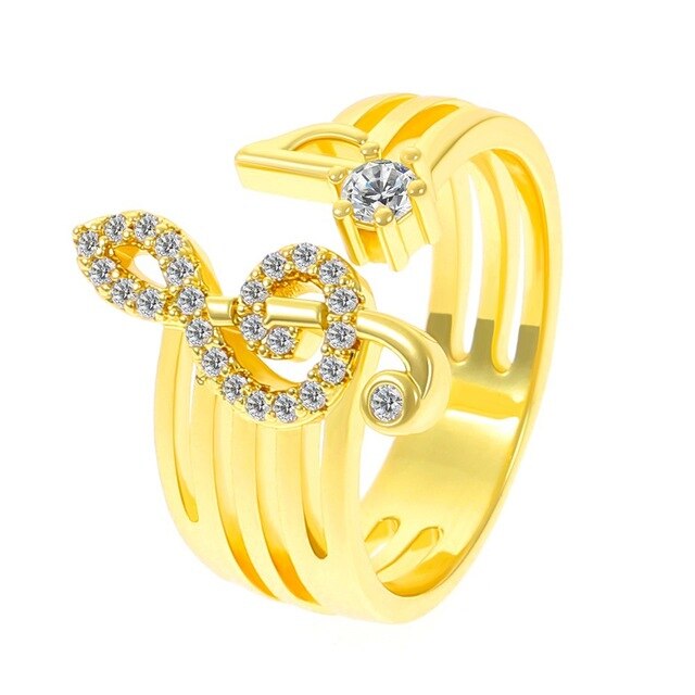 Gold Ring with Zircon Stones