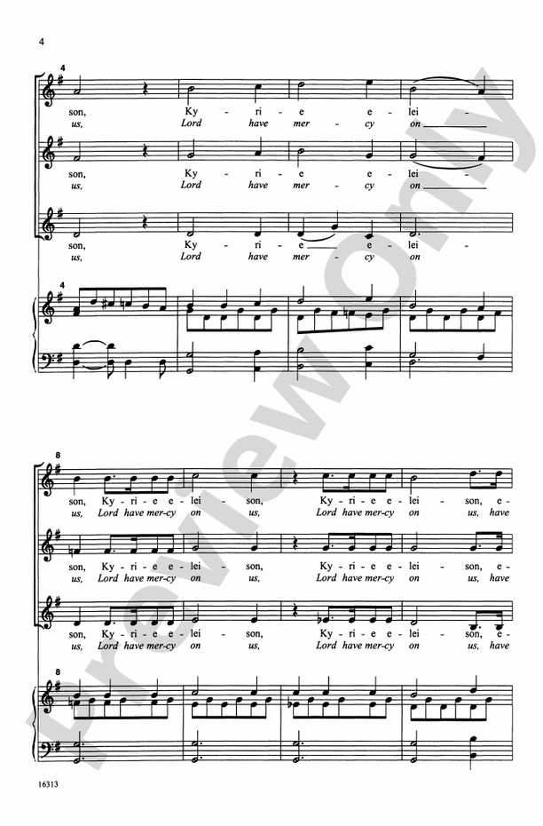 Kyrie (from Mass in G) – SSA Choral Octavo (Digital Download)