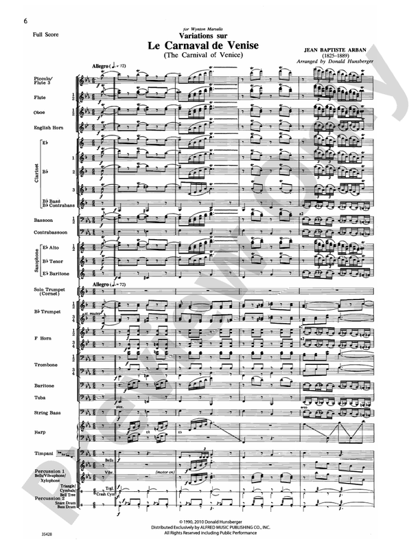 Le Carnaval de Venise - Concert Band Conductor Score & Parts (Digital Download)