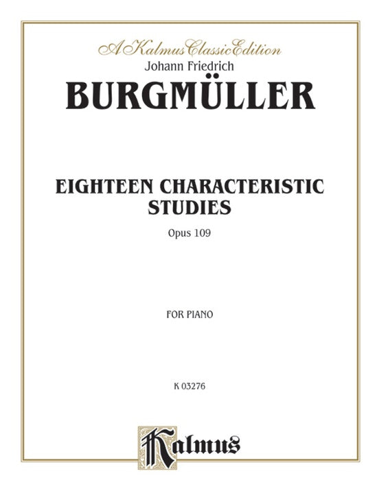 Burgmuller - Eighteen Characteristic Studies, Op. 109 - Piano Solo (Digital Download)