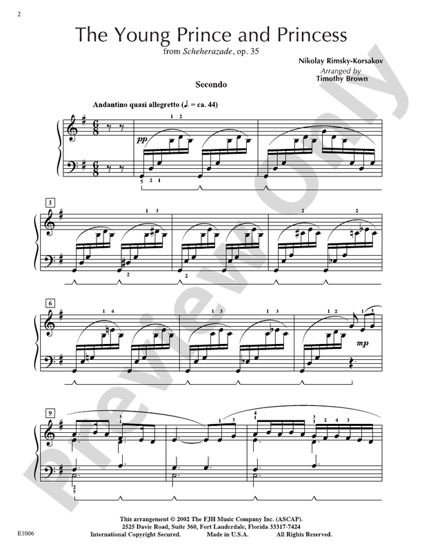 Rimsky-Korsakov - The Young Prince and Princess from Rimsky-Korsakov's Scheherazade - Piano (Digital Download)