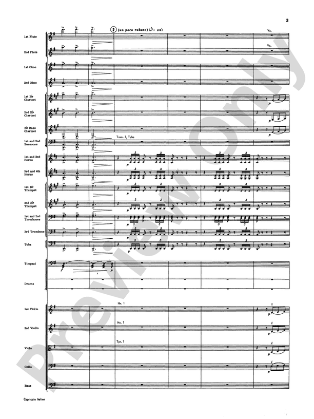 Capriccio Italienne – Full Orchestra Conductor Score & Parts (Digital Download)