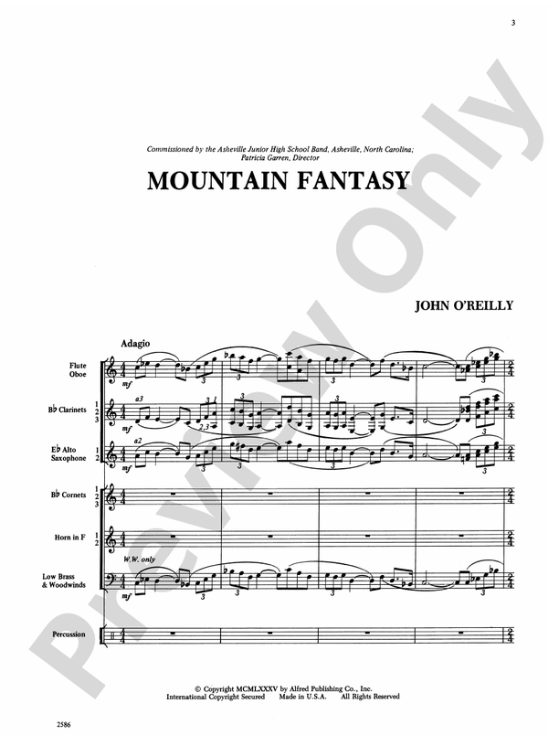 Mountain Fantasy - Concert Band Conductor Score & Parts (Digital Download)