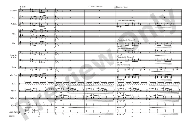 Fireball – Marching Band Conductor Score & Parts (Digital Download)