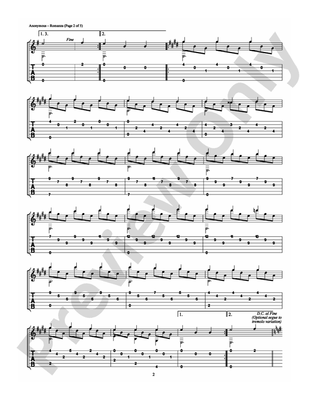 Romanza - Guitar TAB (Digital Download)