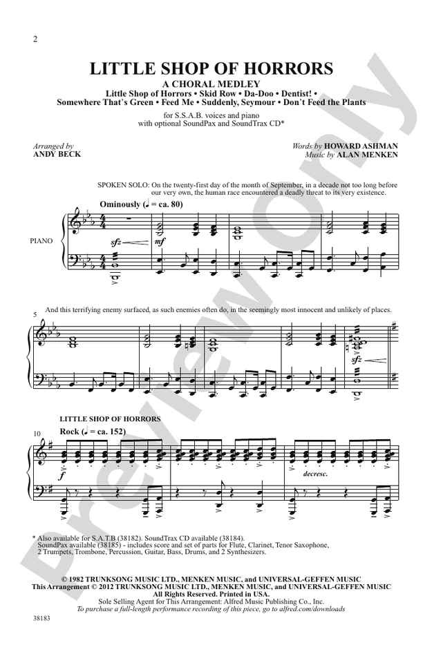 Little Shop of Horrors: A Choral Medley - SAB Choral Octavo (Digital Download)