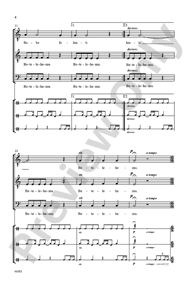 Betelehemu – TTB Choral Octavo (Digital Download)