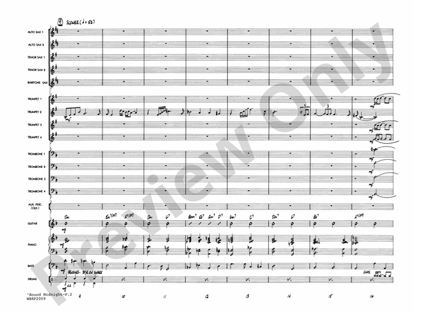 Round Midnight (Grade 3) - Jazz Ensemble Conductor Score & Parts (Digital Download)