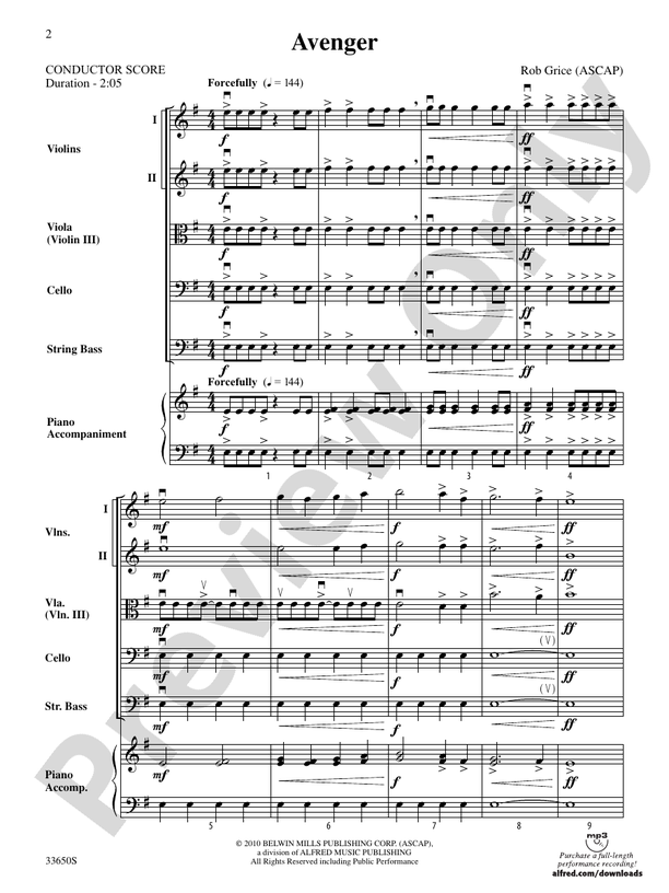 Avenger – String Orchestra Conductor Score & Parts (Digital Download)