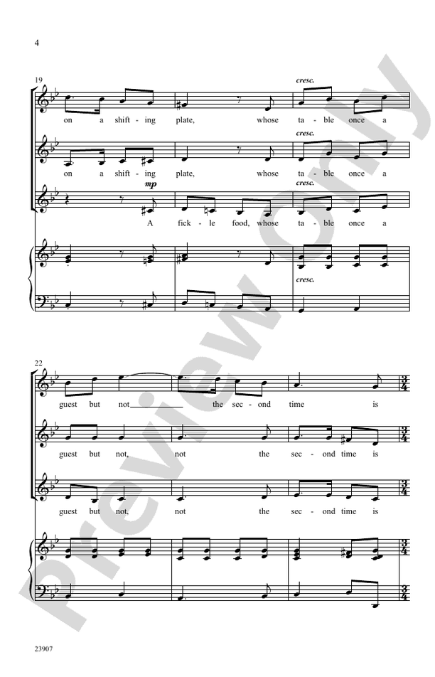 Fame Is a Fickle Food – SSA Choral Octavo (Digital Download)