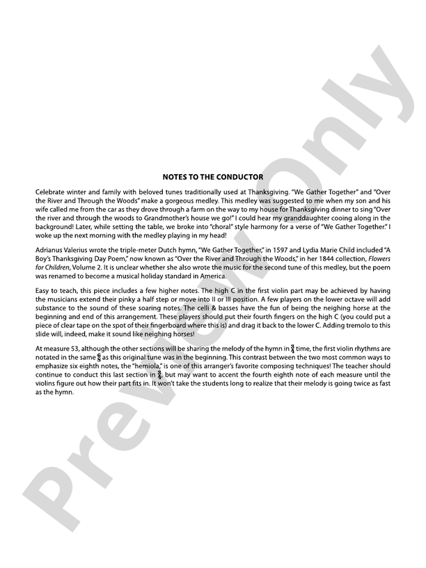 Winter Holiday Medley – String Orchestra Conductor Score & Parts (Digital Download)
