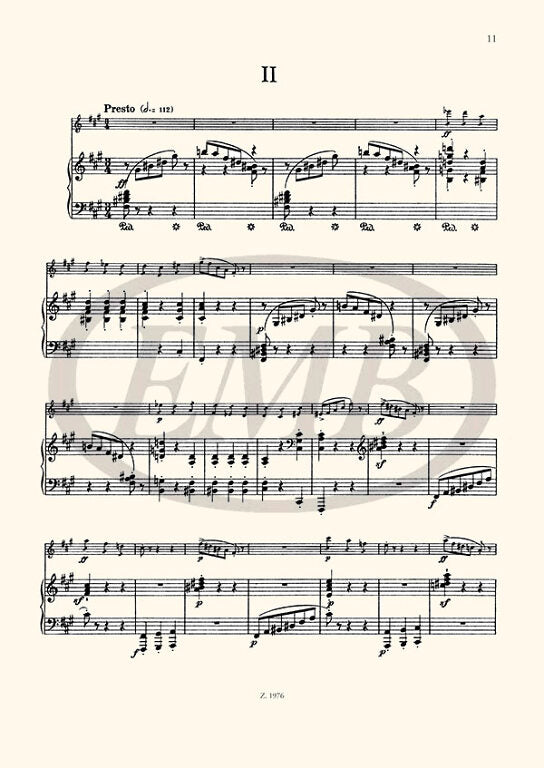 Weiner - Sonata #2 in F#min Op11 - Violin/Piano Accompaniment EMB Z1976