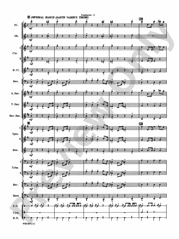 Star Wars¬Æ Saga, Highlights from the - Concert Band Conductor Score & Parts (Digital Download)
