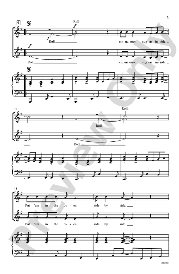 Ooey-Gooey Cinnamon Bun - 2 Part Treble Choral Octavo (Digital Download)