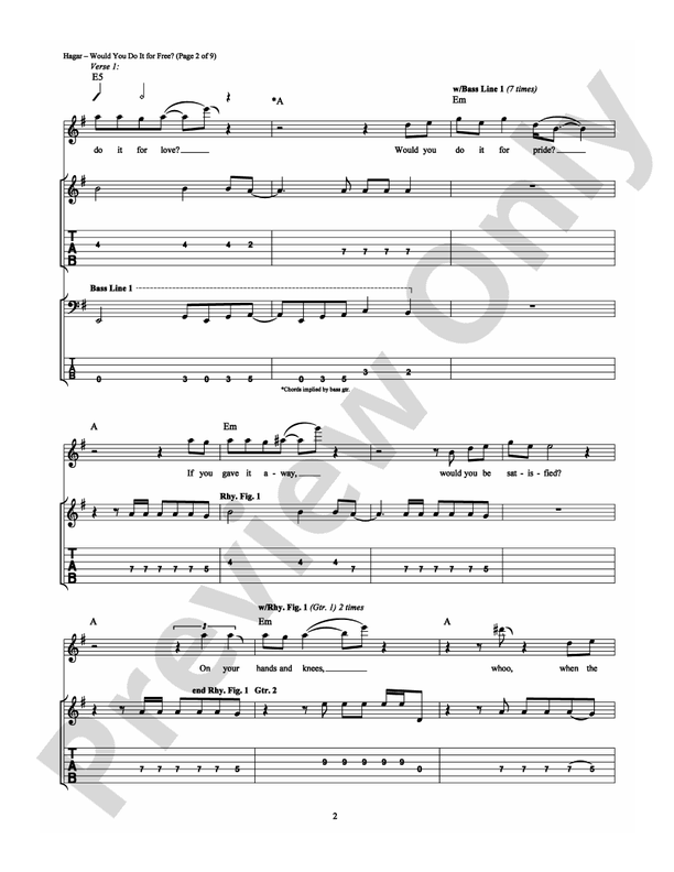 Would You Do It For Free? - Guitar TAB (Digital Download)