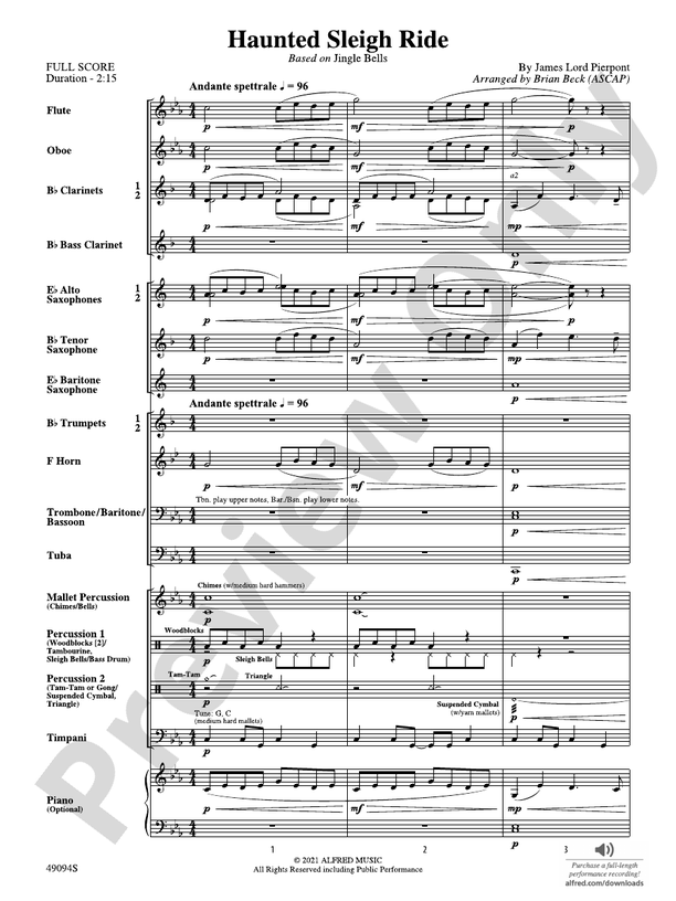 Haunted Sleigh Ride - Concert Band Conductor Score & Parts (Digital Download)