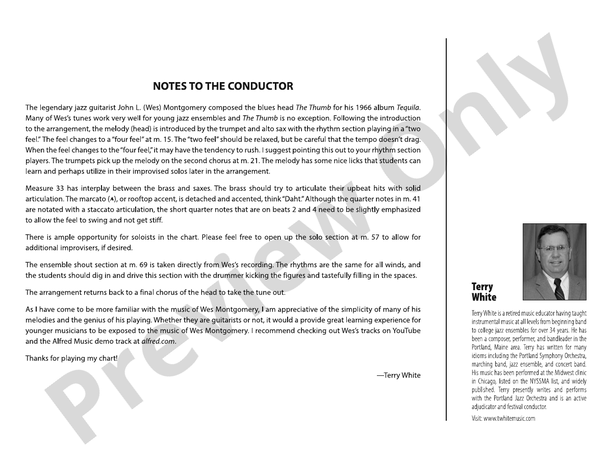 The Thumb – Jazz Ensemble Conductor Score & Parts (Digital Download)