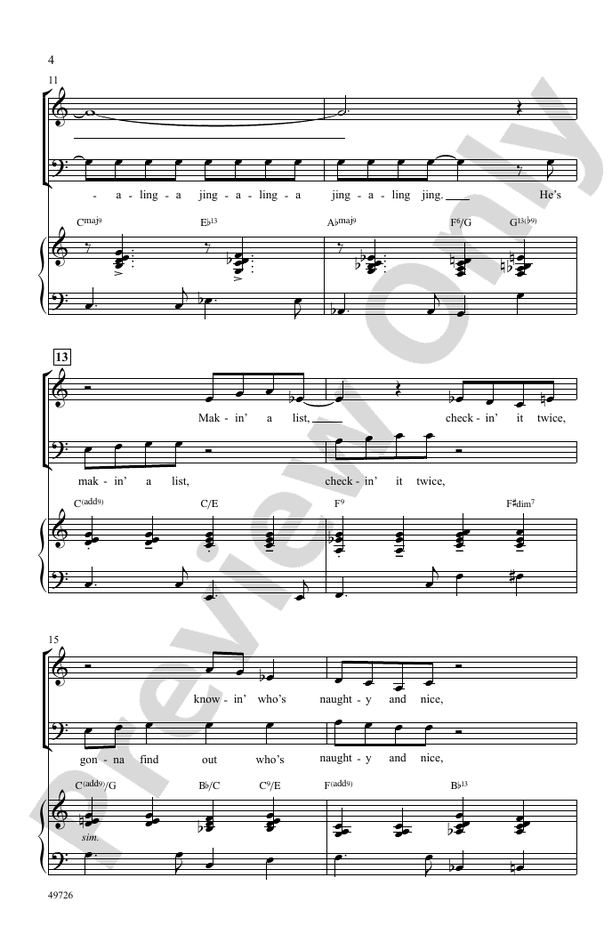 Santa Claus Is Comin' to Town (Arr.Kirby Shaw) - SAB Choral Octavo (Digital Download)