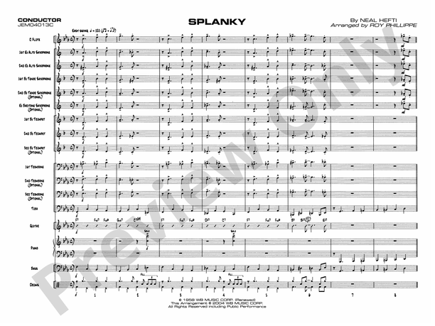 Splanky (Grade 1) - Jazz Ensemble Conductor Score & Parts (Digital Download)