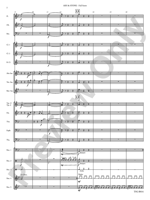 Ash & Stone - Concert Band Conductor Score & Parts (Digital Download)
