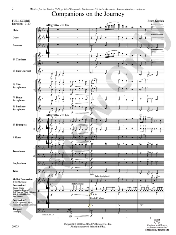 Companions on the Journey - Concert Band Conductor Score & Parts (Digital Download)