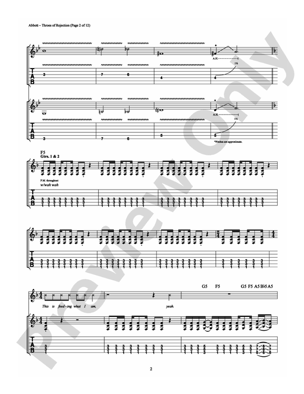 Throes of Rejection - Guitar TAB (Digital Download)