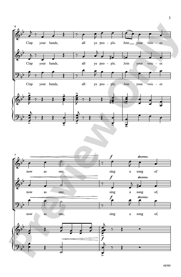 Clap Your Hands! – 3-Part Mixed Choral Octavo (Digital Download)