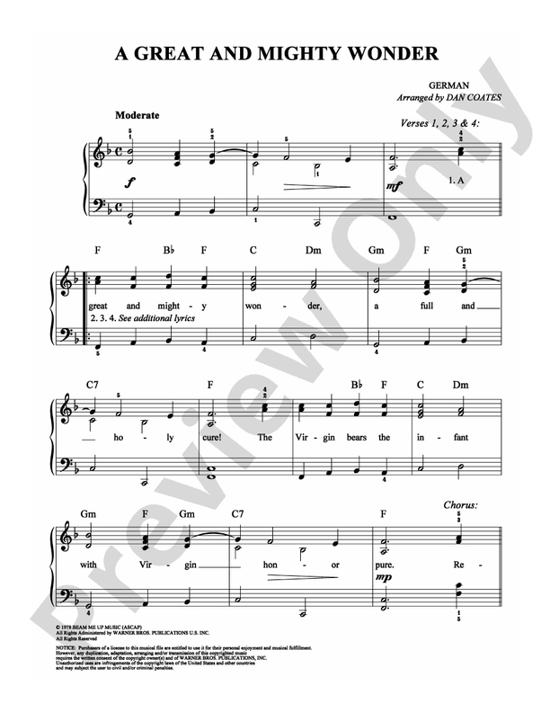A Great and Mighty Wonder - DSM-PS-0006601 - Easy Piano (Digital Download)