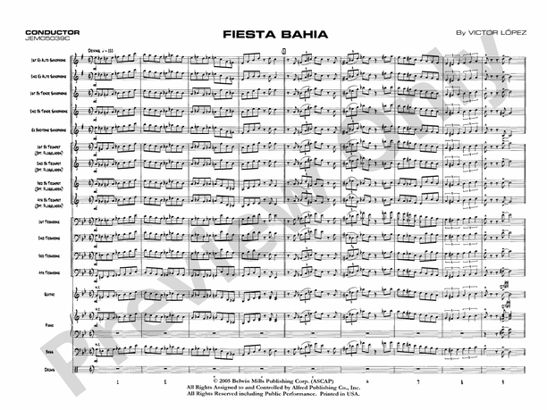 Fiesta Bahia - Jazz Ensemble Conductor Score & Parts (Digital Download)