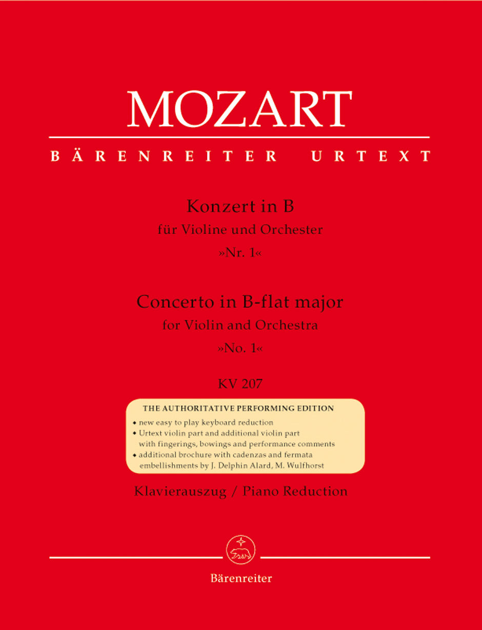 Violin Concerto No 1 in Bb Major K 207 Violin/Pno