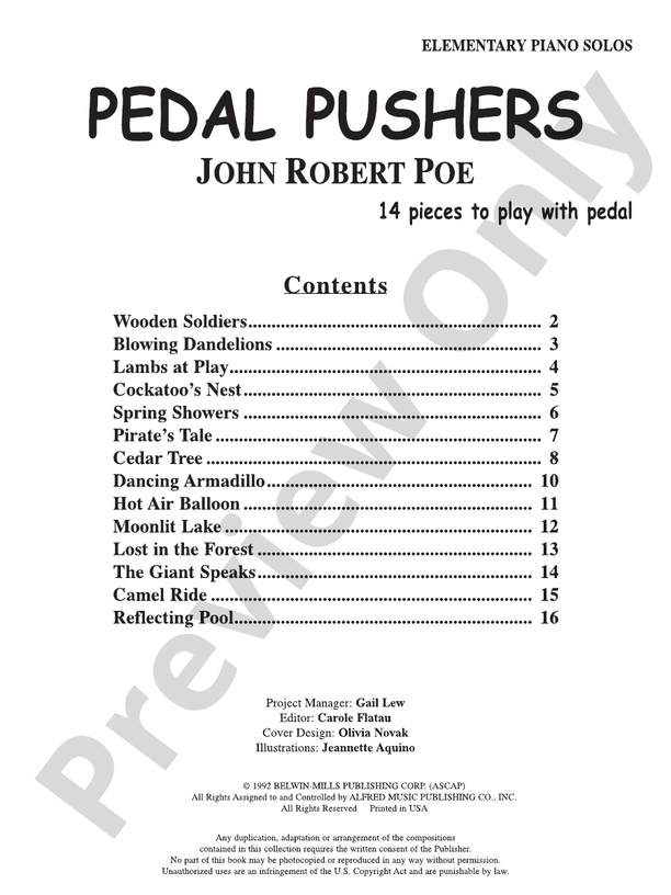 Pedal Pushers: 14 pieces to play with pedal - Piano (Digital Download)