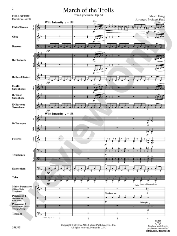 March of the Trolls - Concert Band Conductor Score & Parts (Digital Download)