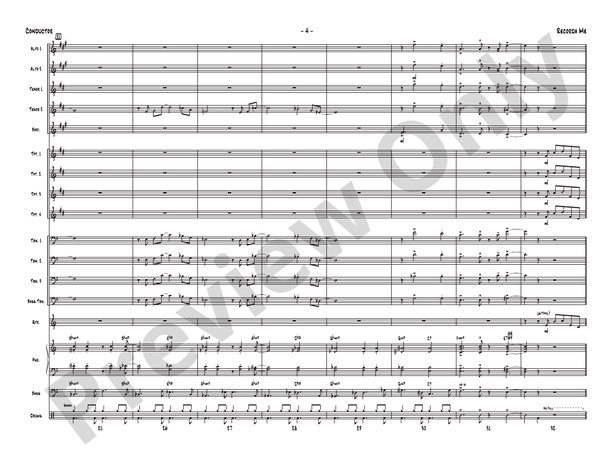 Recorda me (Grade 3.5) - Jazz Ensemble Conductor Score & Parts (Digital Download)