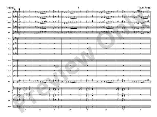 Peaceful Thunder - Jazz Ensemble Conductor Score & Parts(Digital Download)