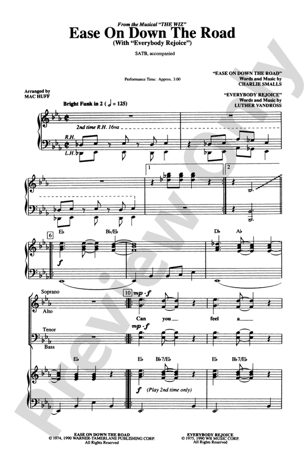 Ease on Down the Road – SATB Choral Octavo (Digital Download)