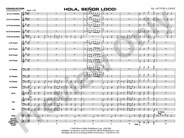 Hola, Senor Loco! - Jazz Ensemble Conductor Score & Parts (Digital Download)