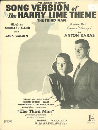The Harry Lime Theme (from 'The Third Man') - Melody/Lyrics/Chords (Digital Download)