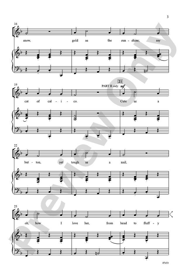 Calico Cat – 2-Part Choral Octavo (Digital Download)