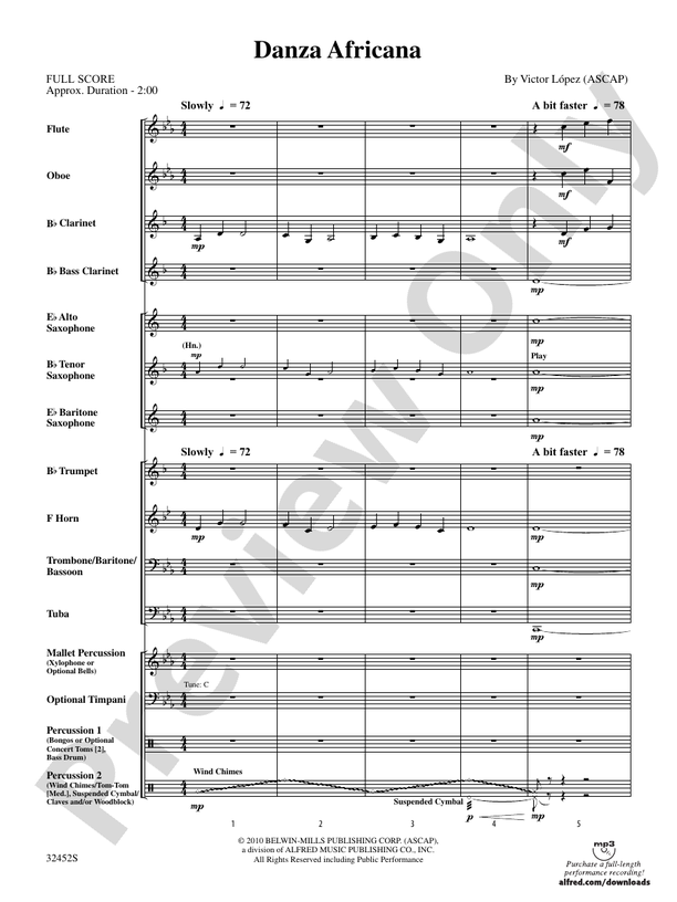 Danza Africana - Concert Band Conductor Score & Parts (Digital Download)
