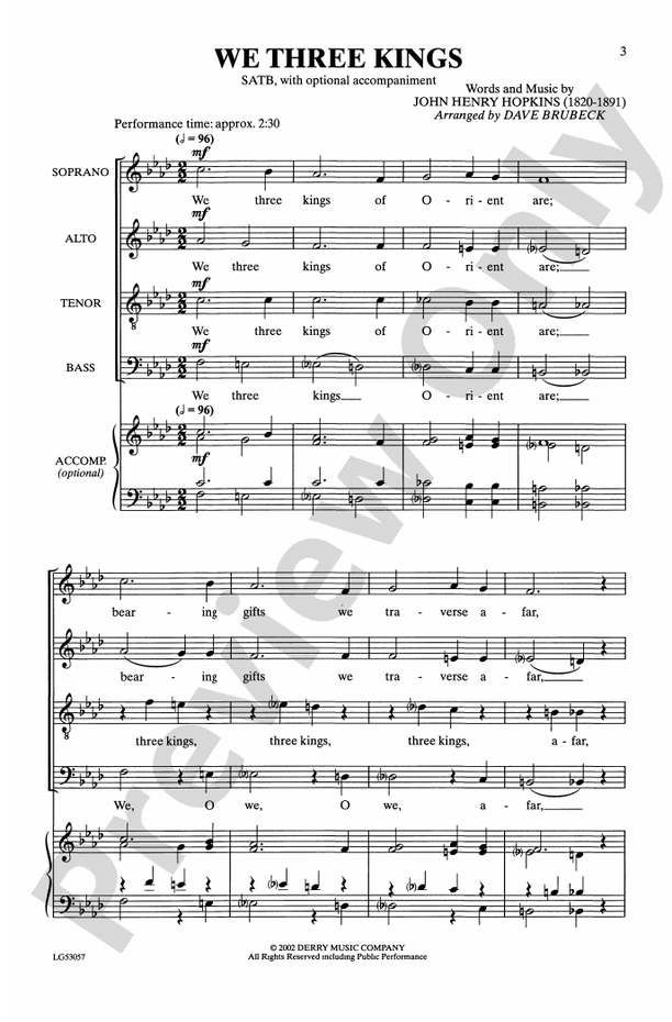We Three Kings - SATB Choral Octavo (Digital Download)