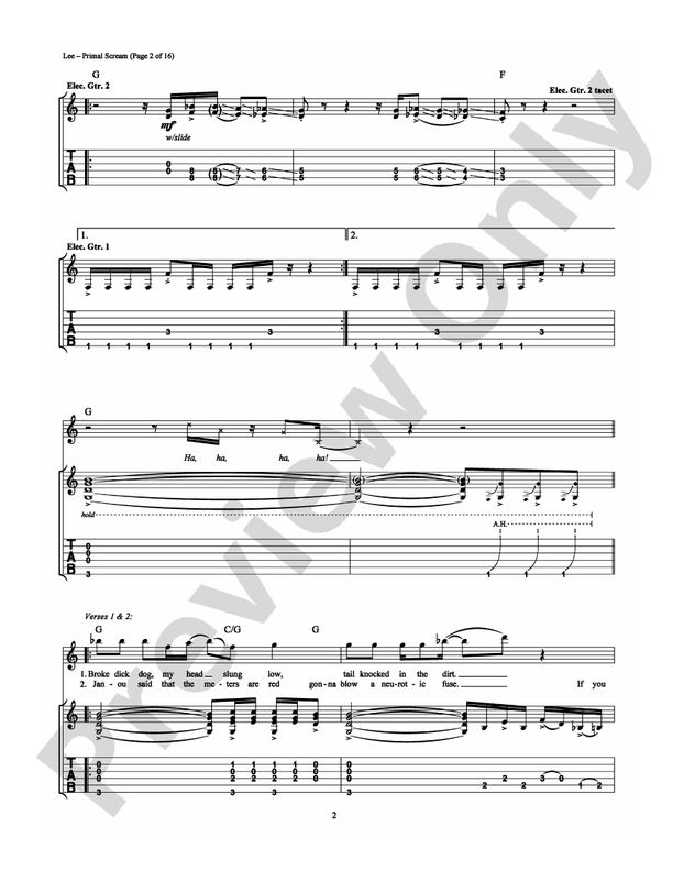 Primal Scream - Guitar TAB (Digital Download)