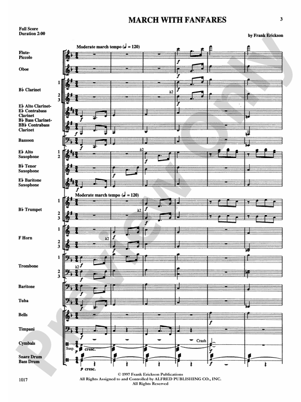 March with Fanfares - Concert Band Conductor Score & Parts (Digital Download)