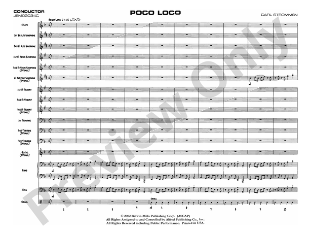 Poco Loco - Jazz Ensemble Conductor Score & Parts (Digital Download)