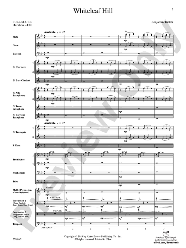 Whiteleaf Hill - Concert Band Conductor Score & Parts (Digital Download)