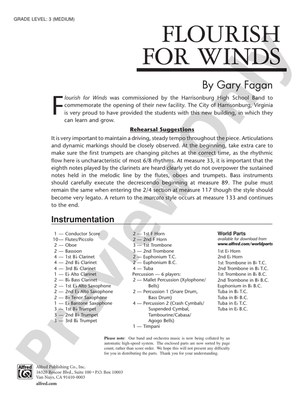 Flourish for Winds - Concert Band Conductor Score & Parts (Digital Download)