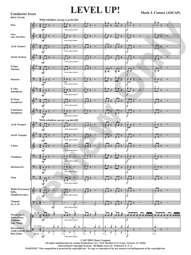 Level Up! - Concert Band Conductor Score & Parts (Digital Download)