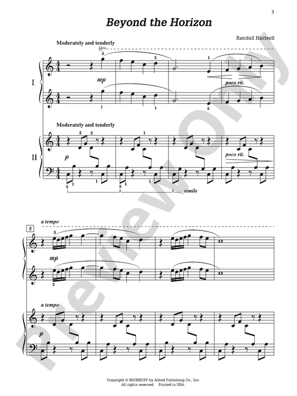 Beyond the Horizon - 2 Pianos, 4 Hands (Digital Download)