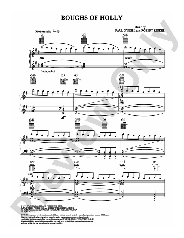 Boughs of Holly - Piano (Digital Download)