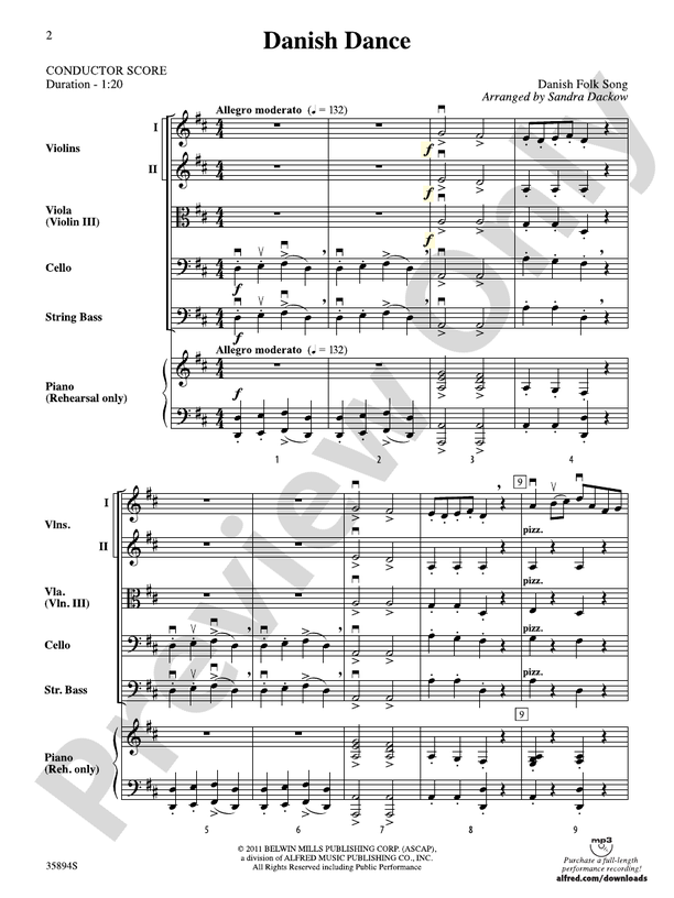 Danish Dance – String Orchestra Conductor Score & Parts (Digital Download)